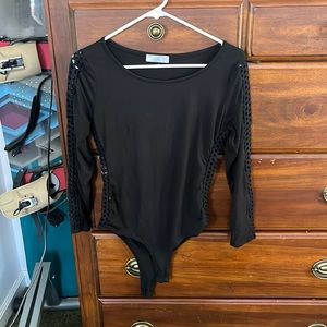 Cute black bodysuit with mesh